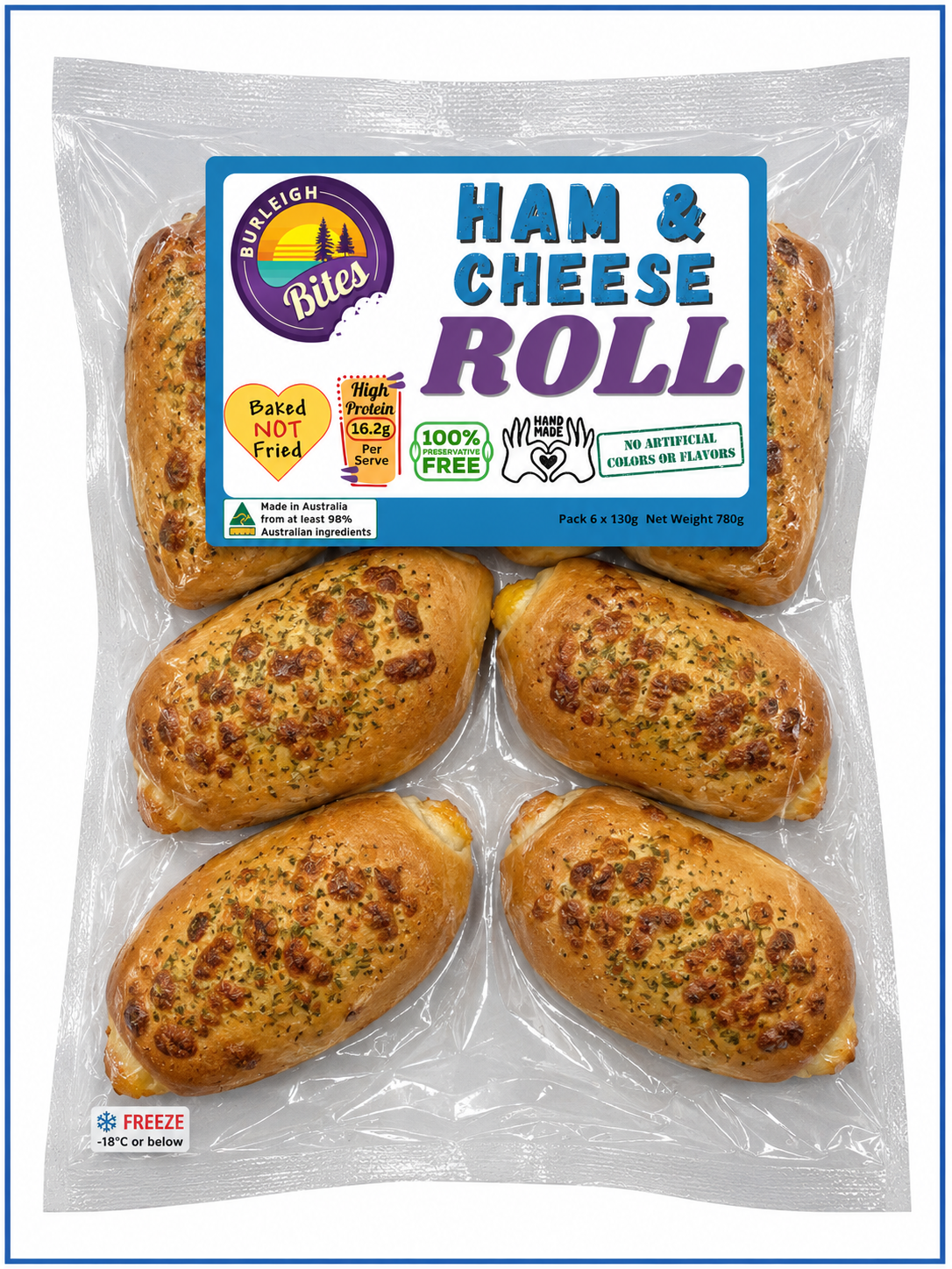 Ham & Cheese Roll - Frozen 6 Pack