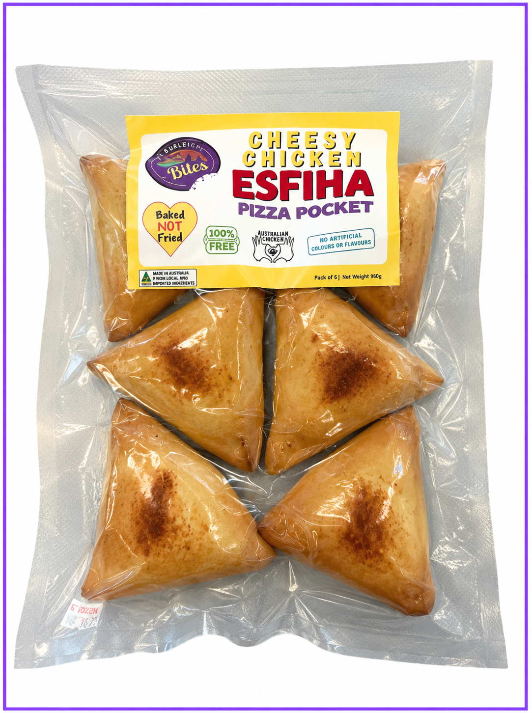 Cheesy Chicken Esfiha - Frozen 6 Pack