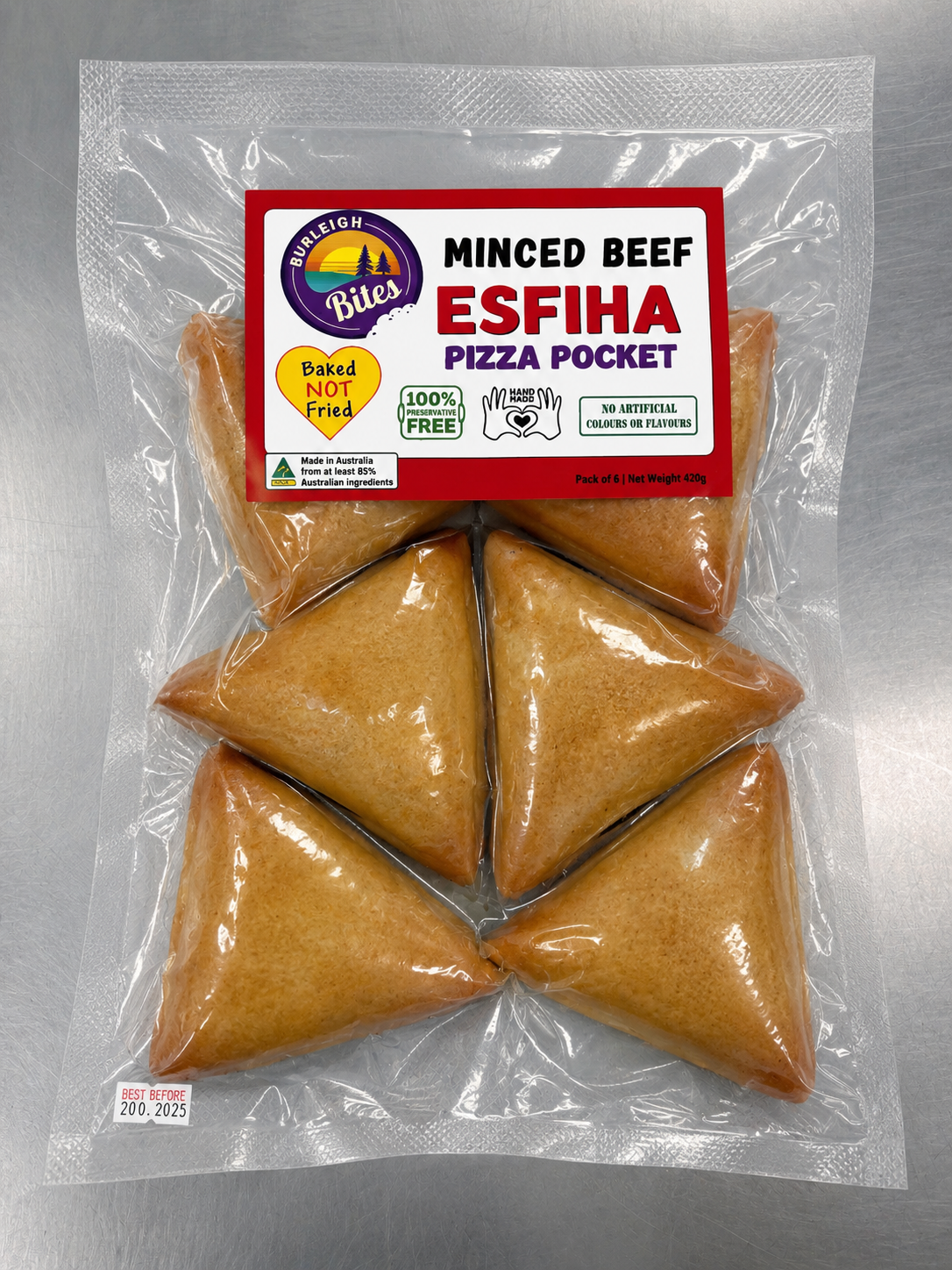Classic Minced Beef Esfiha - Frozen 6 Pack